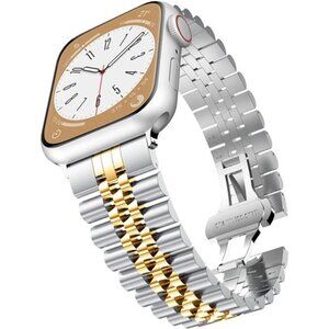 Compatible with Apple Watch Band Series 9 49mm 45mm 44mm 42mm, Stainless Steel